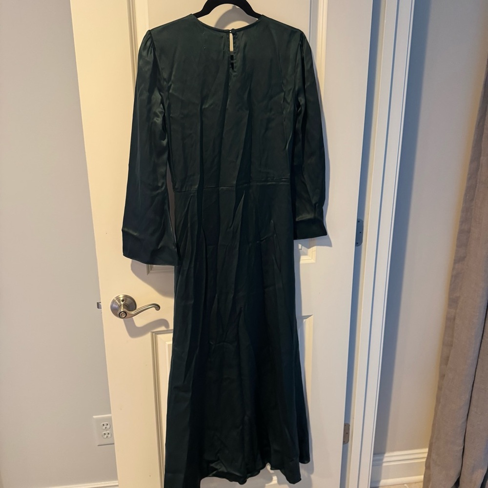 DÔEN Melinda Embroidered Silk Midi Dress Alpine Green | S - Picture 10 of 10